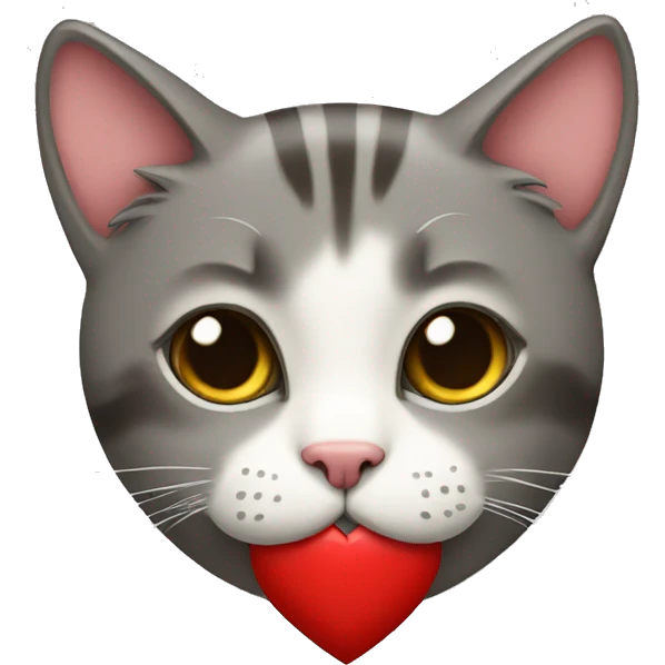 A cat with a heart emoji
