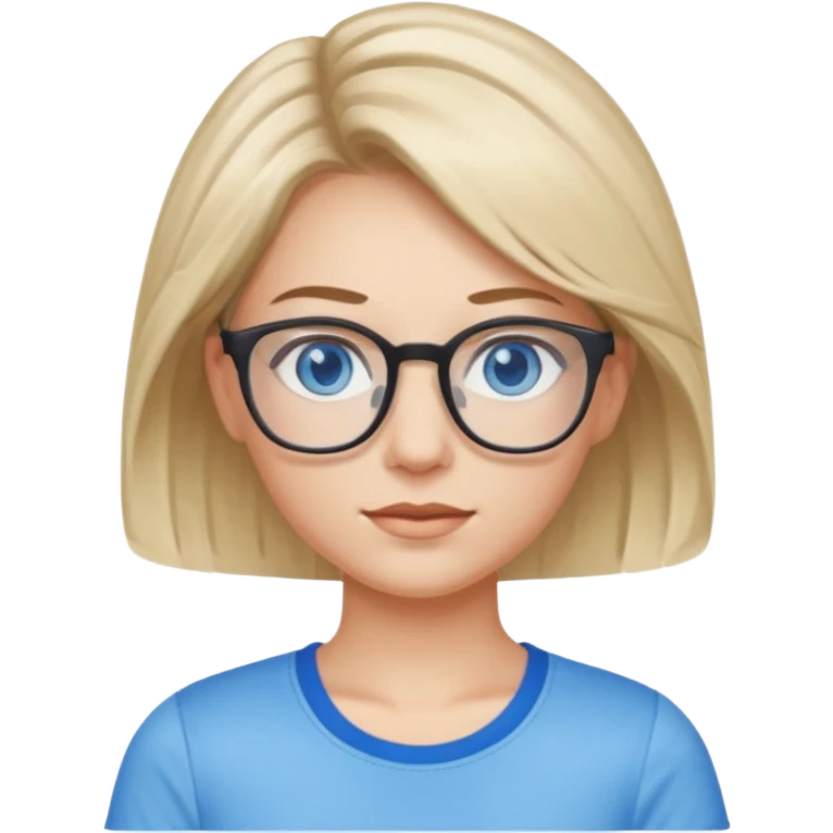 Bionda occhi celesti occhiali pantaloncini top emoji