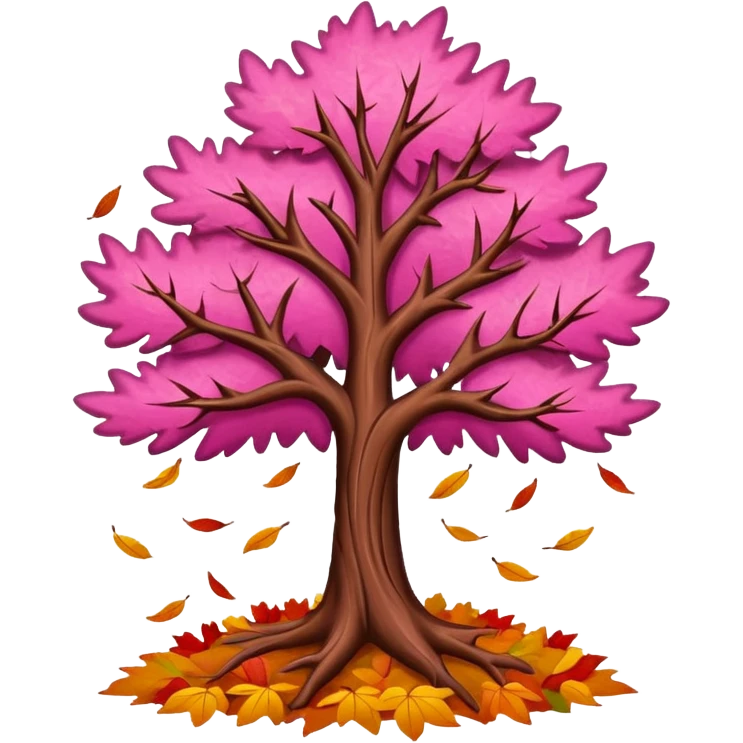 pink autumn tree emoji