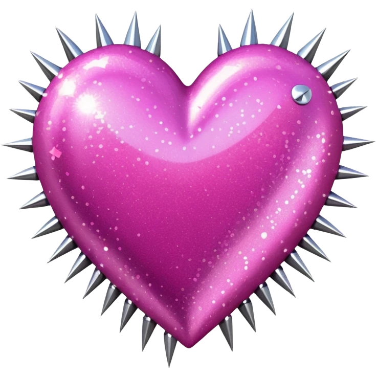 pink glittery heart with chrome spikes emoji