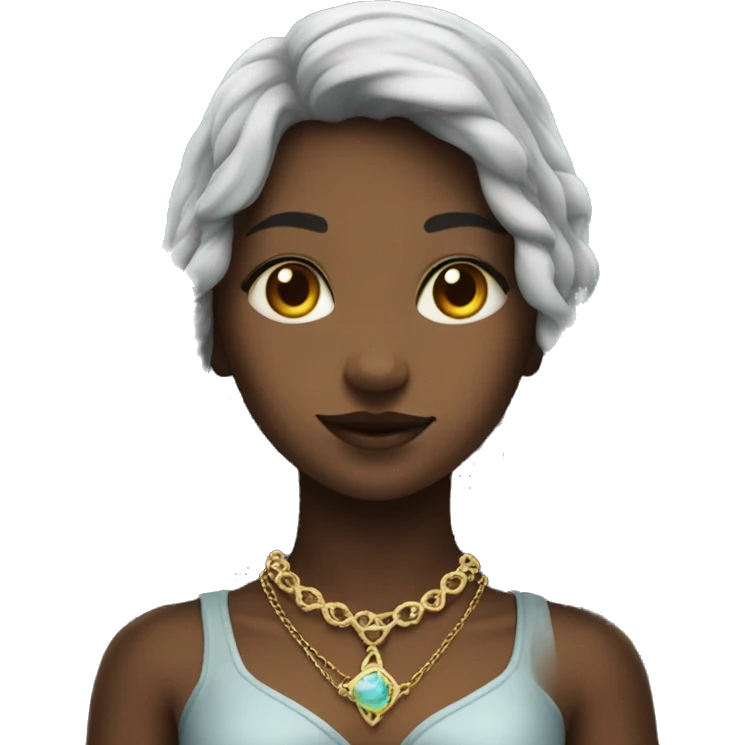 mystical girl with necklace emoji