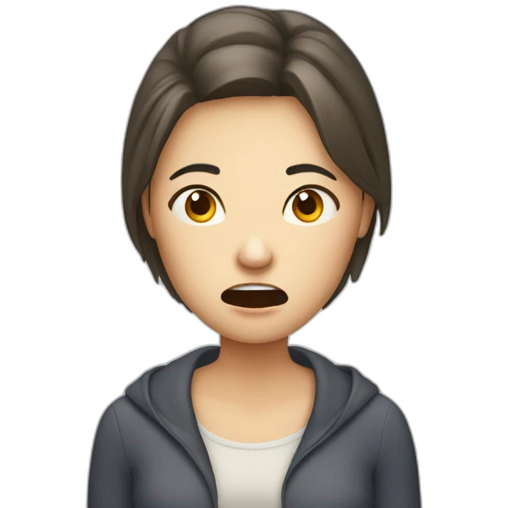 Woman upset with tooth ache emoji