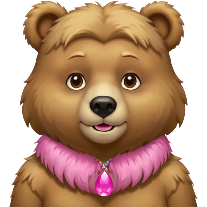 bear with pink necklace and earings emoji