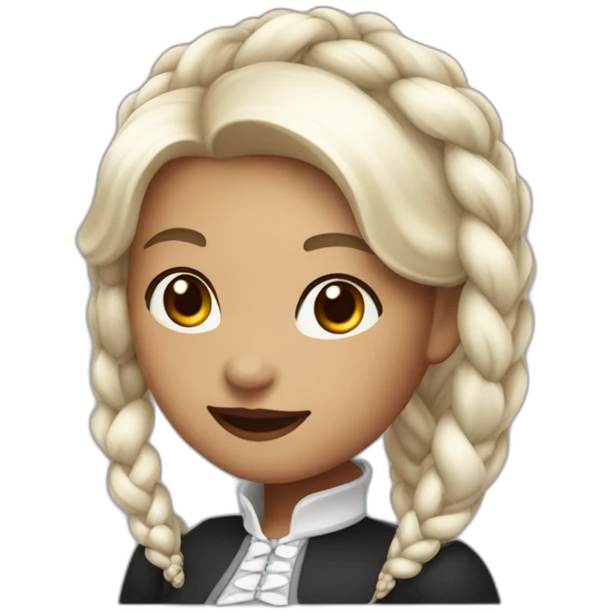 Vampire-Woman-with-blokette braid-and-pinkish-white-skintone emoji