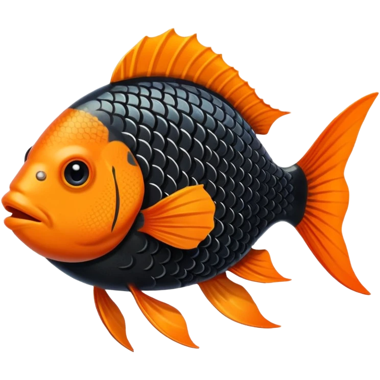 Orange siyah Fish emoji