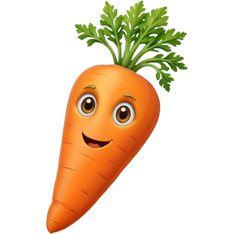 Create a curved carrot with eyes emoji