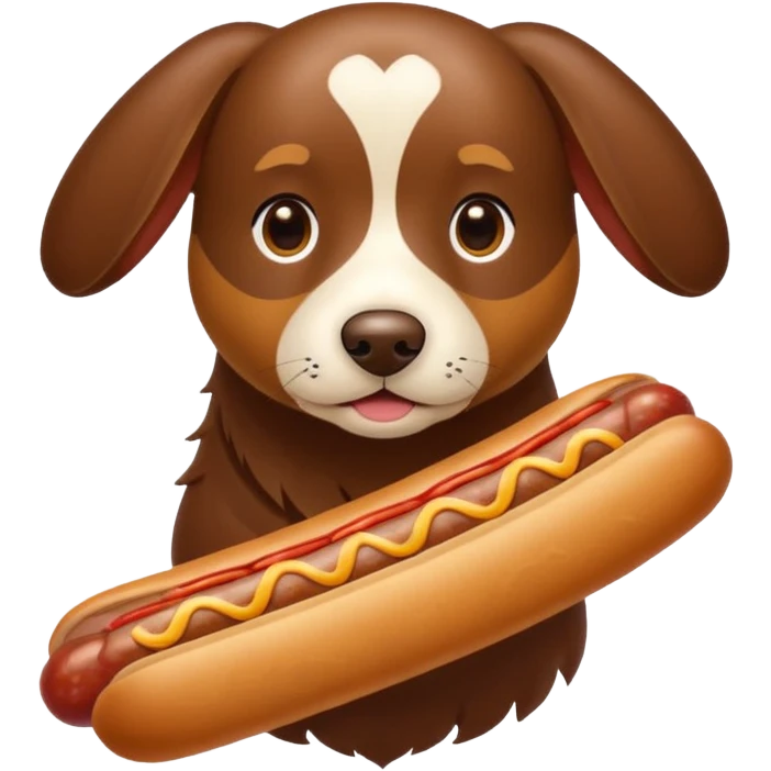 Perro salchicha de pelo largo cachorro color chocolate con color miel emoji