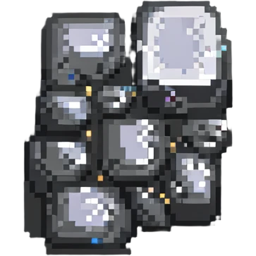 tin ore chunk with classic video game look emoji