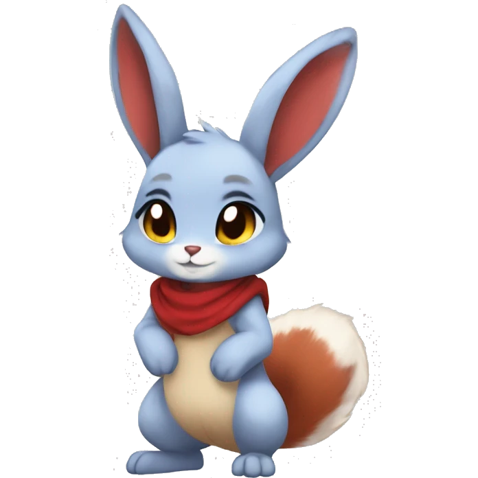 Anthro Sona Fakemon Full Body Red Rabbit Squirrel Chibi Cute  emoji
