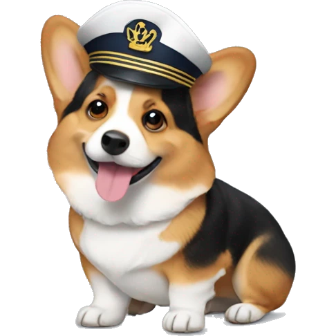 corgi with a sailor hat emoji