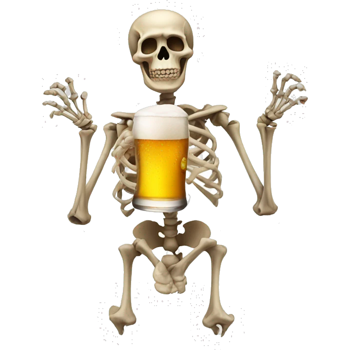Skeleton with beer emoji