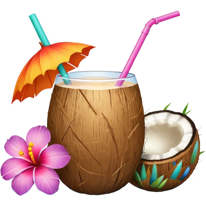 conut drink with flowers emoji