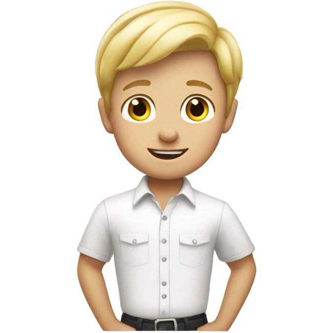 blonde boy in white shirt emoji