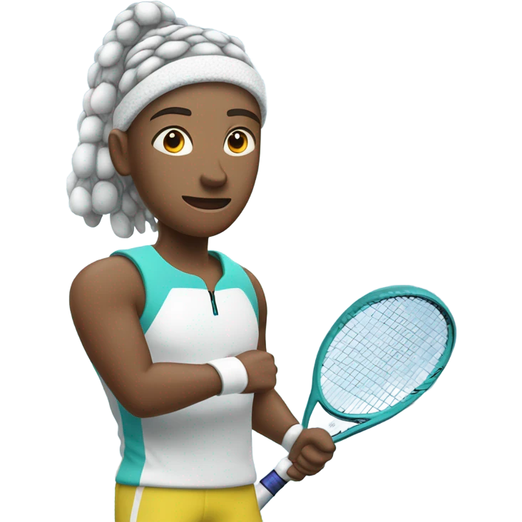 Tennis player in snow emoji
