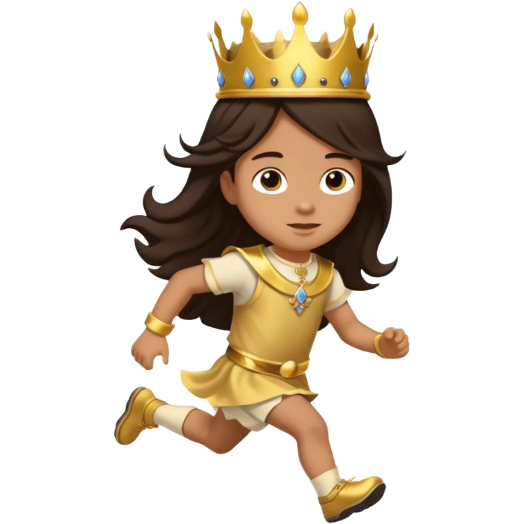 I want a royal child with dark brown long hair running emoji