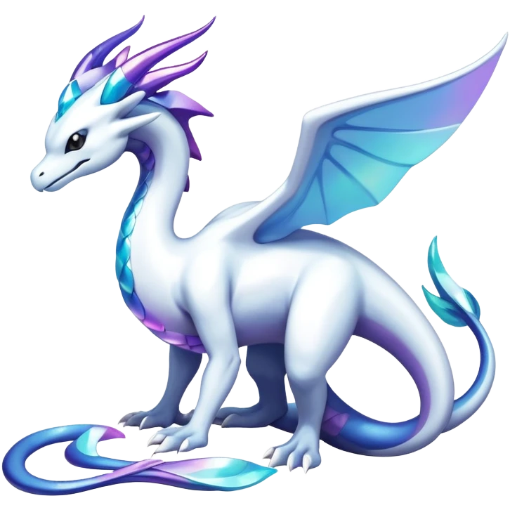 Futuristic-lugia-dragonair-suicune-hybrid, full body emoji