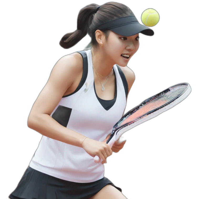 Jennie from blackpink playing tennis emoji