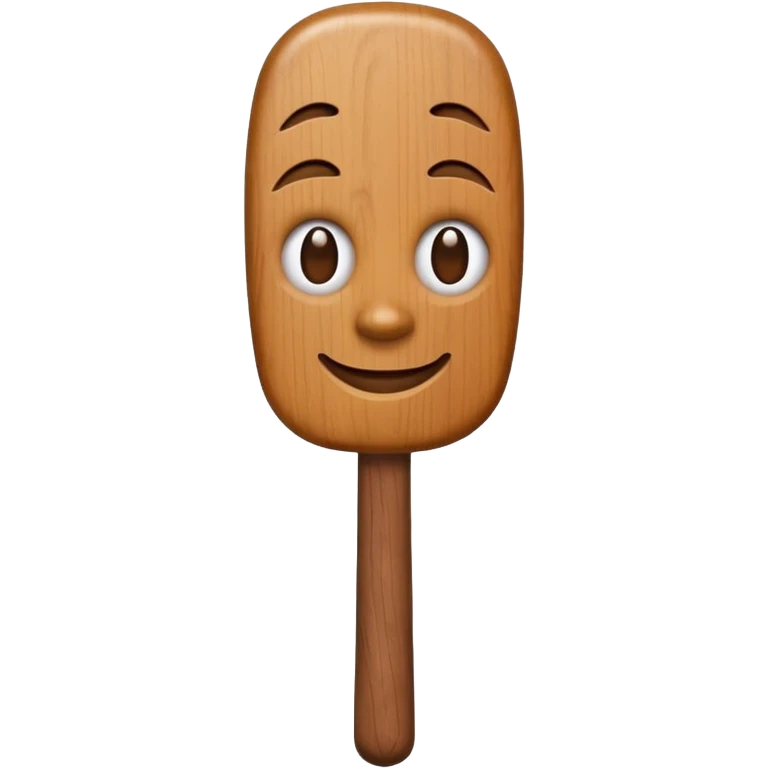 Wooden stick with a face emoji