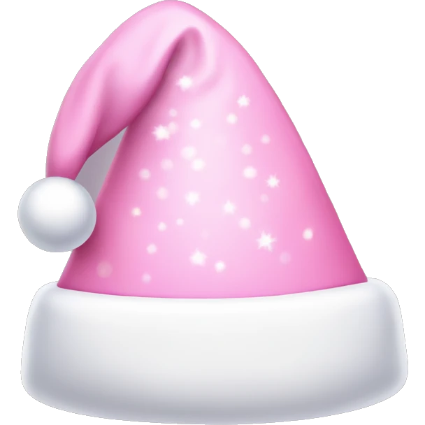 Light Pink Santa hat with sparkles emoji
