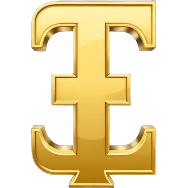 Symbole de currency en or en forme de lettre F précise, seul, 3D, brillant, style emoji simple et lisible sur fond uni. pas une autre lettre

F emoji