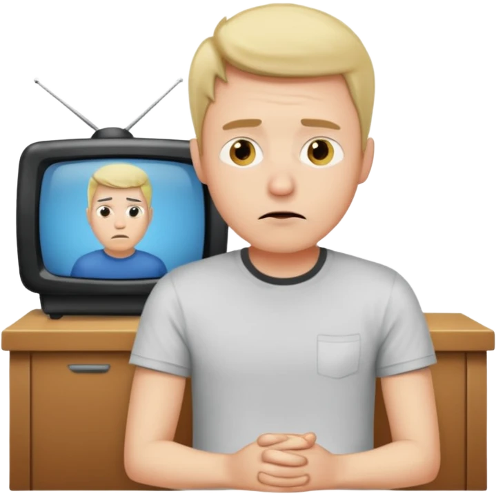 bored man watching television emoji