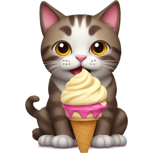 Cat with Ice cream emoji