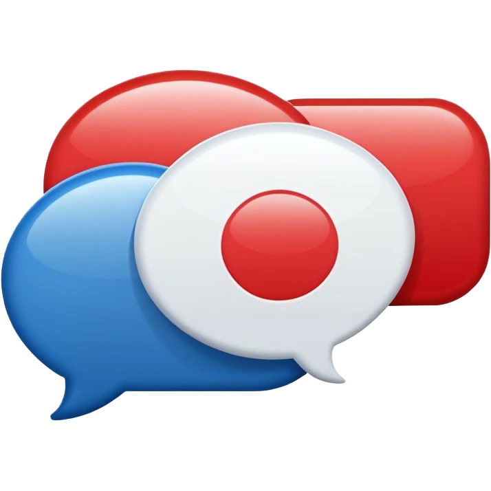 speech bubble with French flag colors emoji