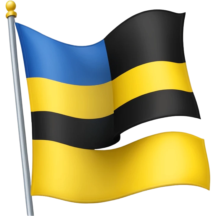 Uma bandeira de país tipo da Ucrânia mais em vez da cor azul vc coloca a cor preta onde fica o azul preto emoji