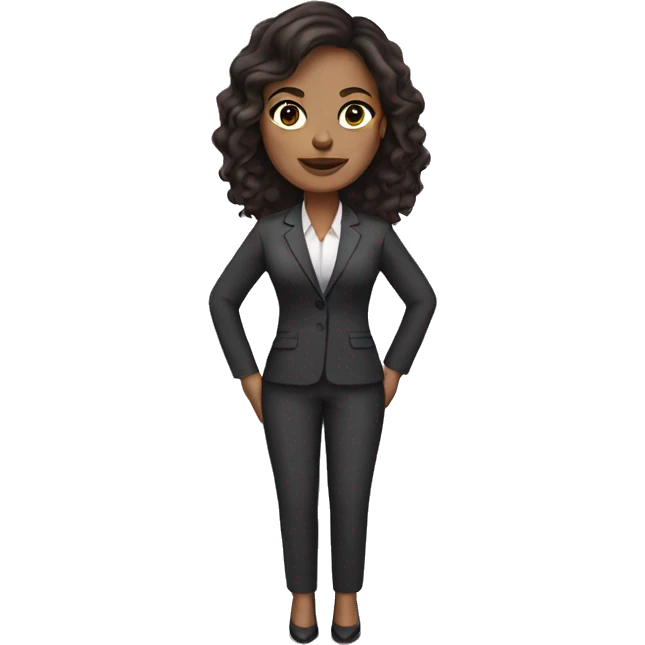 Light skin business woman with dark brown hair emoji