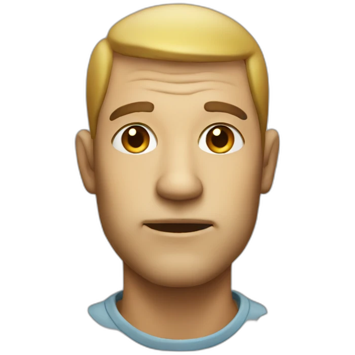 Front Portrait a Fish-Man face emoji