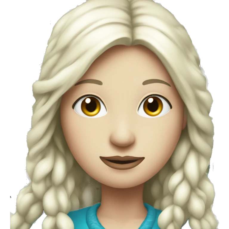 lady snowman with long hair, money emoji