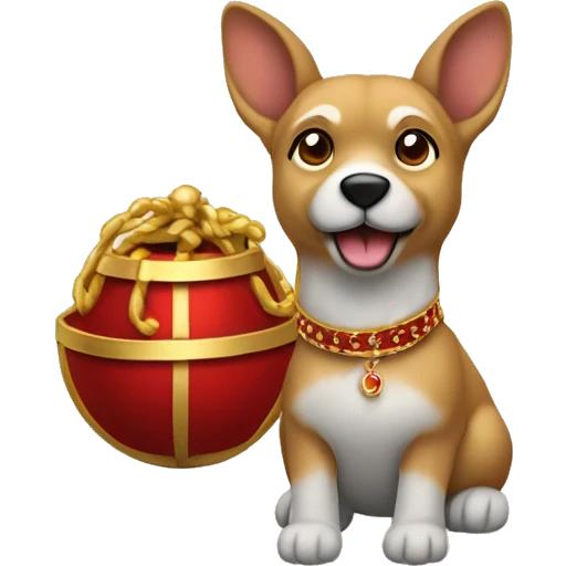 Rentier mit einem roten Halsband und einer goldenen Glocke  emoji
