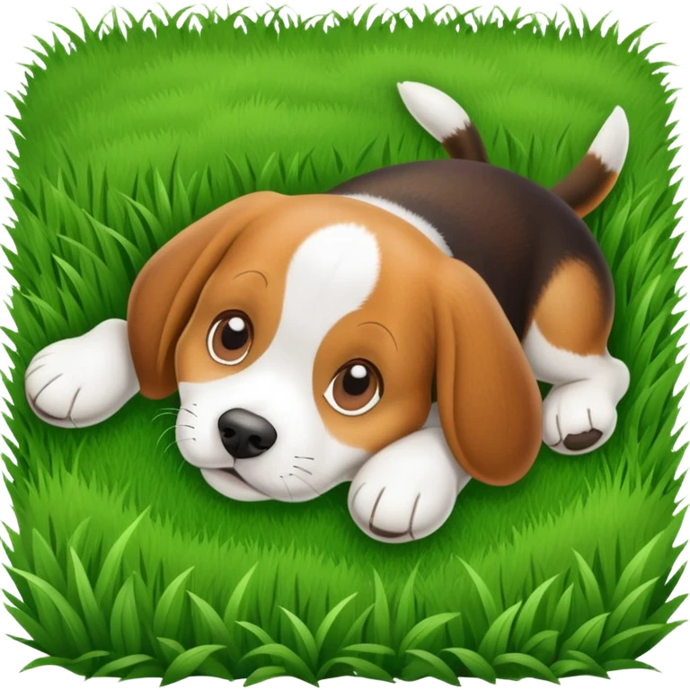 Beagle rolling in the grass  emoji