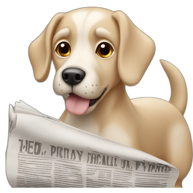 dog reading the newspaper emoji