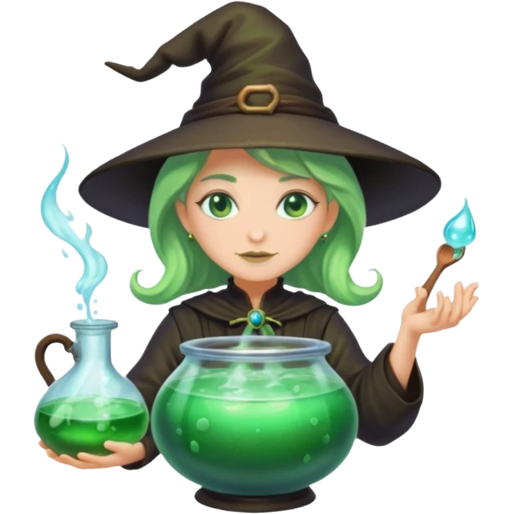 green witch cooking potion emoji