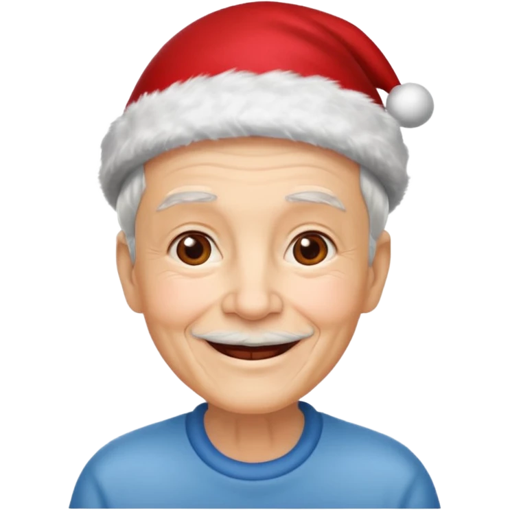 elderly with red xmas hat emoji