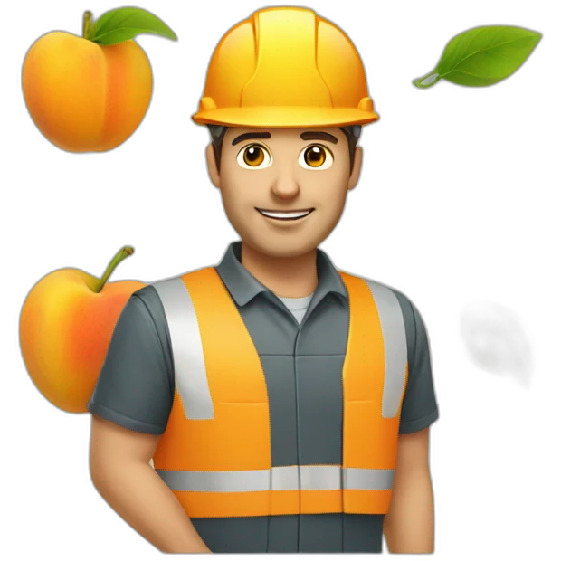 engineer with apricot emoji