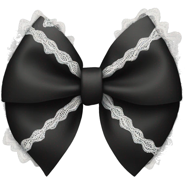 black bow emoji with white lace emoji