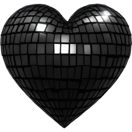 Black disco ball heart emoji