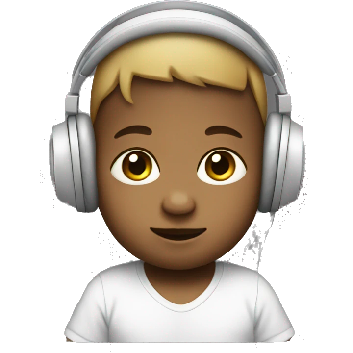 a very small baby with headphones  emoji
