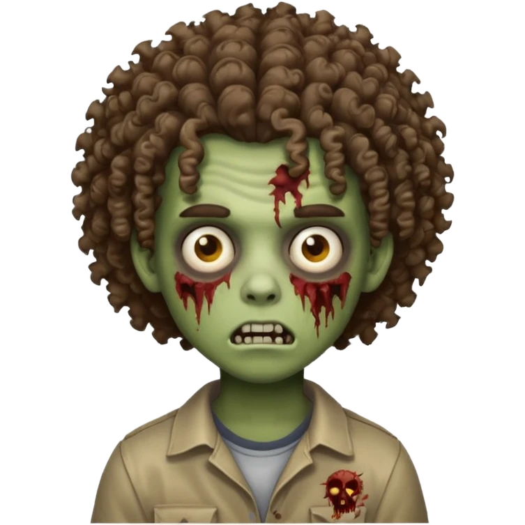 menino cabelo grande cacheado zumbie  emoji