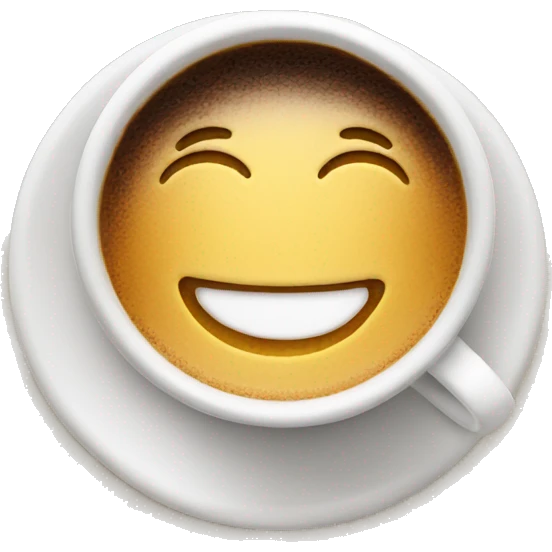 A smiling face with coffee emoji