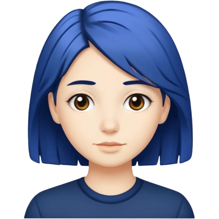 Navy blue hair with white highlights emoji