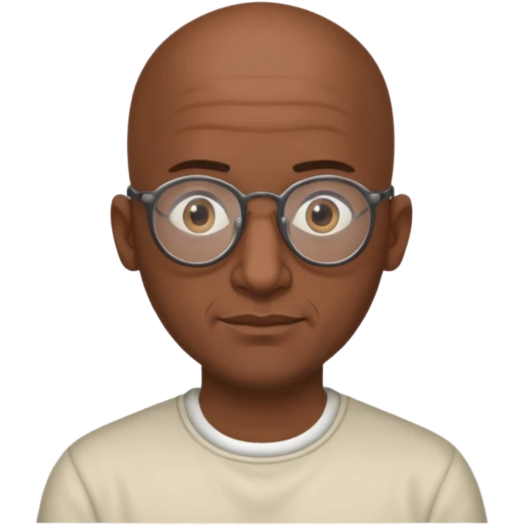 Bald moroccan man with glasses skinny emoji