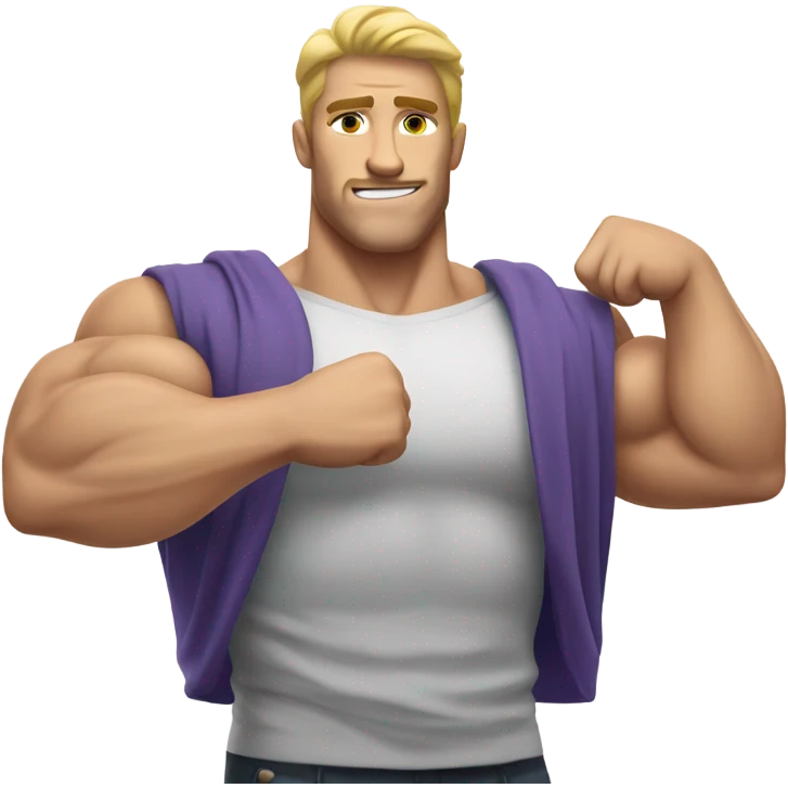 white muscle  man figure flexing emoji