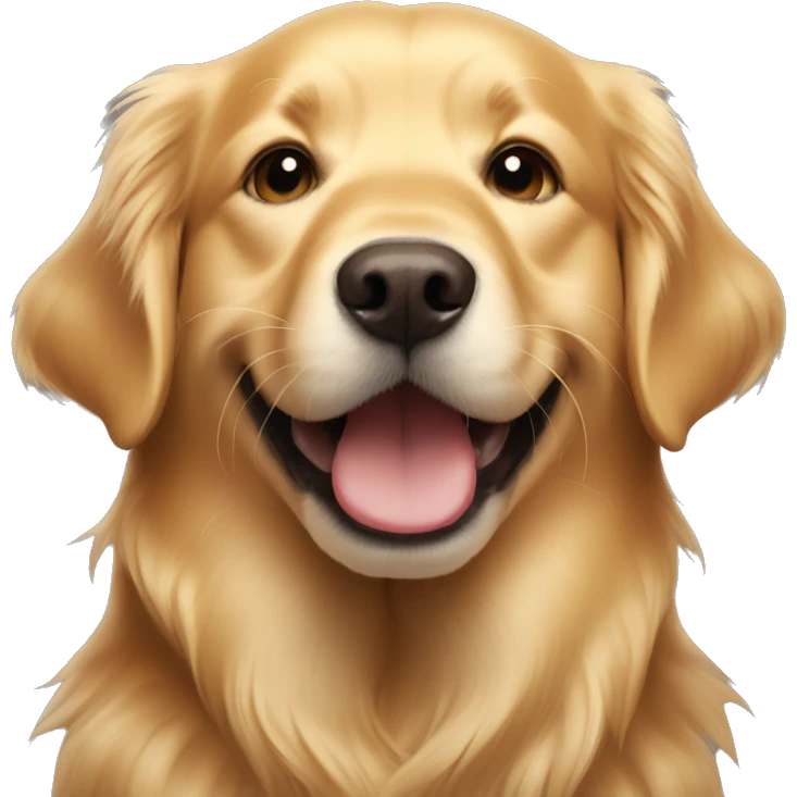 Golden retriever smiling emoji