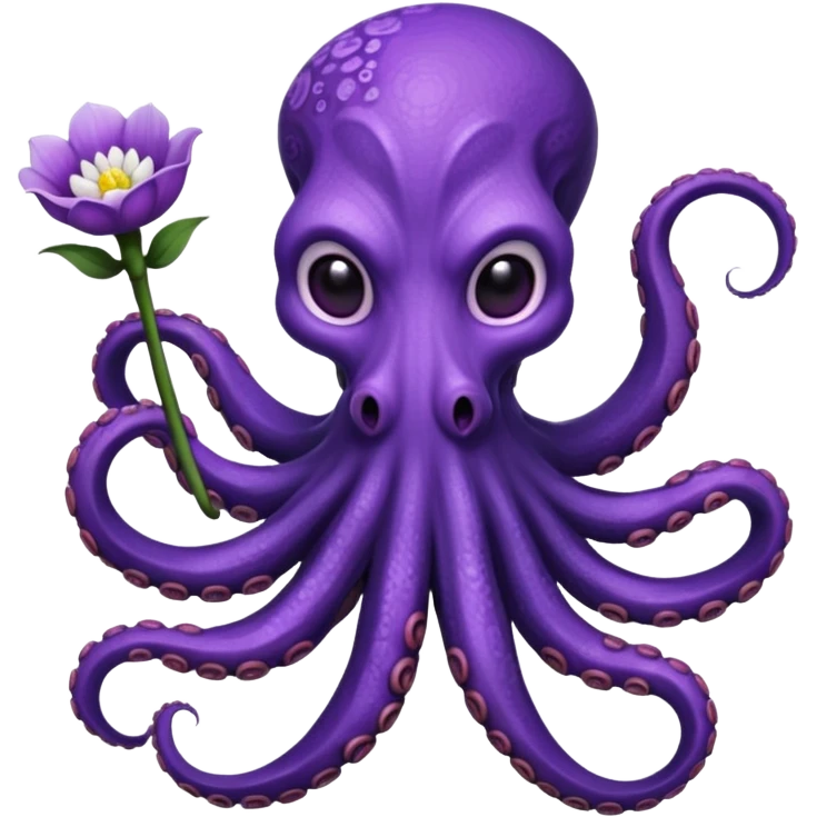 octopus demon with flower emoji