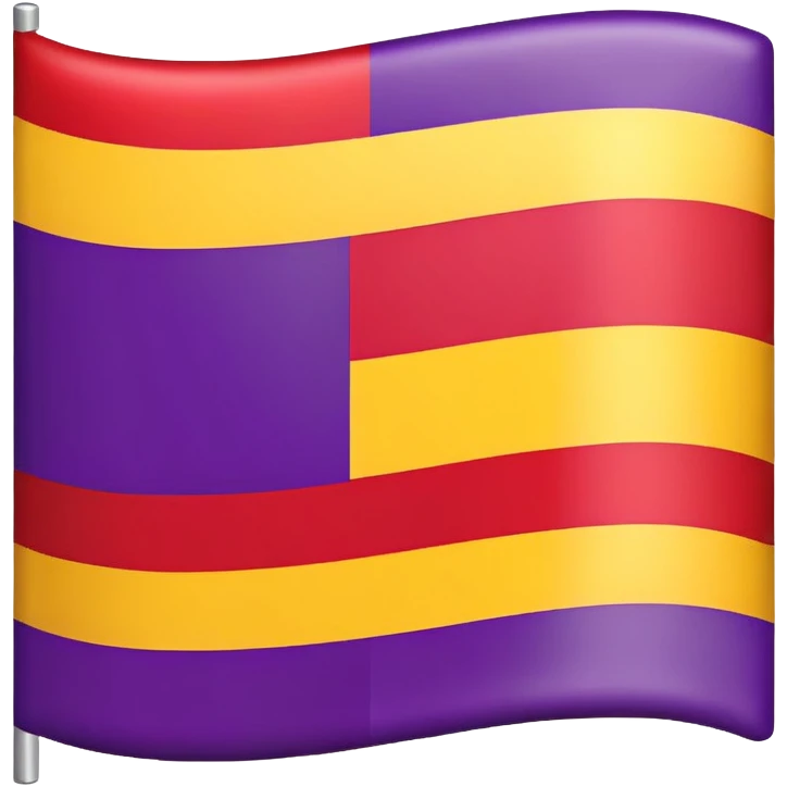 flag with three horizontal stripes, red on top, yellow in the middle, purple on the bottom emoji
