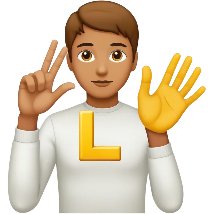 yellow hand making L emoji