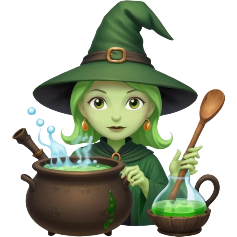 green witch cooking potion emoji